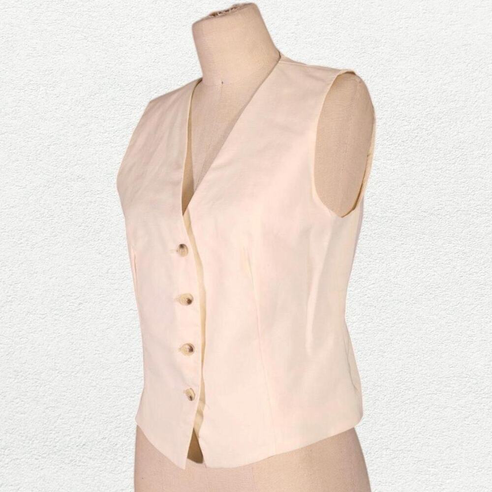 Zara Linen Vest in Off White Cream